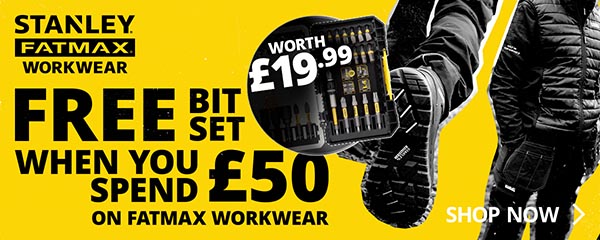 Free Bit Set When You Spend £50 on Stanley Fatmax Workwear